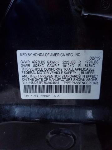 2019 ACURA ILX PREMIU 19UDE2F75KA004515