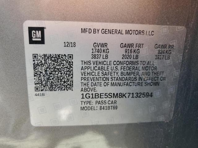 2019 CHEVROLET CRUZE LT - 1G1BE5SM8K7132594