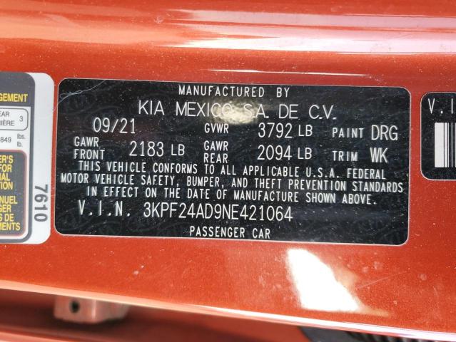 2022 KIA FORTE FE - 3KPF24AD9NE421064