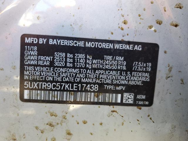 2019 BMW X3 XDRIVE3 - 5UXTR9C57KLE17438