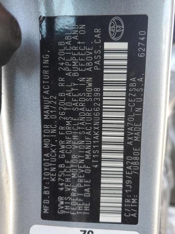 2022 TOYOTA CAMRY NIGH - 4T1S11AKXNU662398