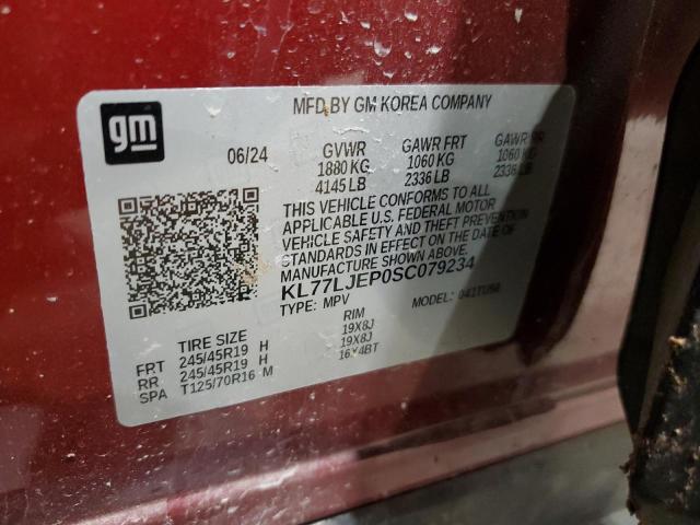 2025 CHEVROLET TRAX 2RS KL77LJEP0SC079234