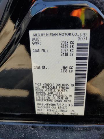 2021 NISSAN ALTIMA PLA - 1N4BL4FW6MN357135