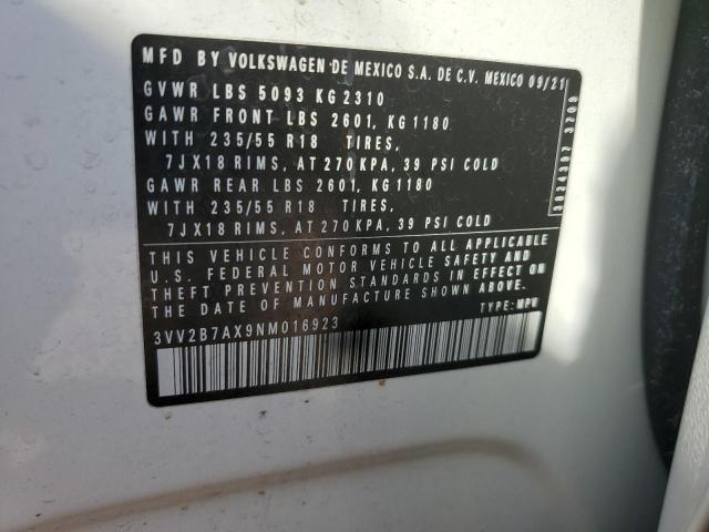 2022 VOLKSWAGEN TIGUAN SE - 3VV2B7AX9NM016923