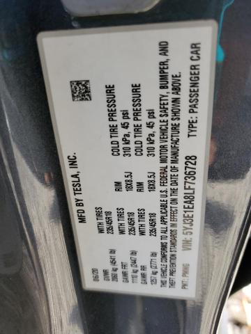 2020 TESLA MODEL 3 - 5YJ3E1EA8LF736728