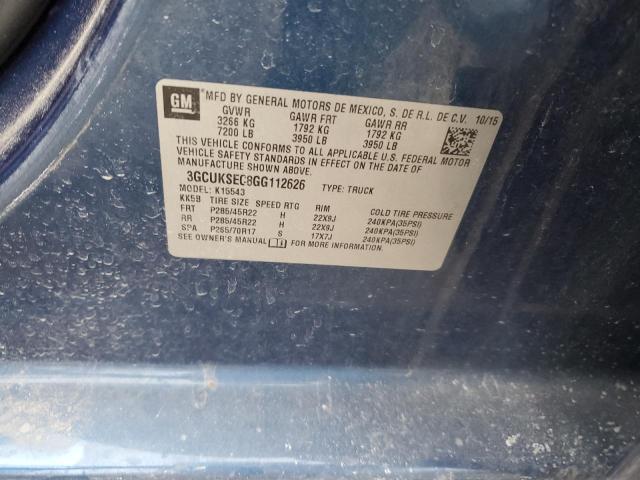 2016 CHEVROLET SILVERADO - 3GCUKSEC8GG112626