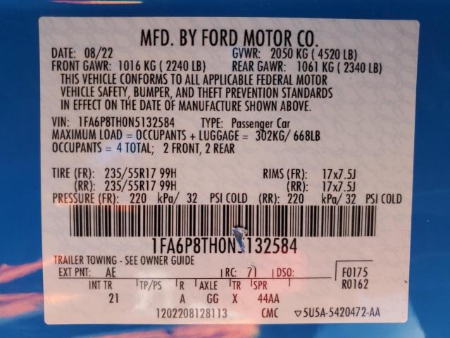 2022 FORD MUSTANG - 1FA6P8TH0N5132584