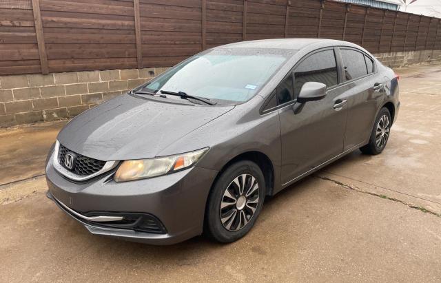 HONDA CIVIC LX 2013 gray sedan 4d gas 19XFB2F54DE082329 photo #3