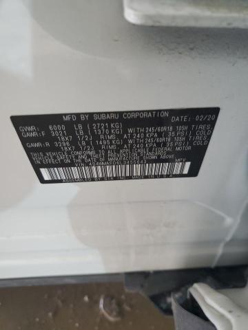 2020 SUBARU ASCENT PRE 4S4WMAFD6L3455643