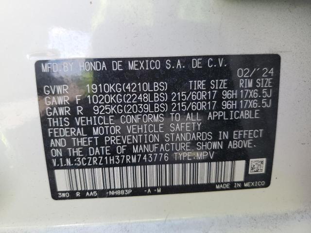2024 HONDA HR-V LX - 3CZRZ1H37RM743776