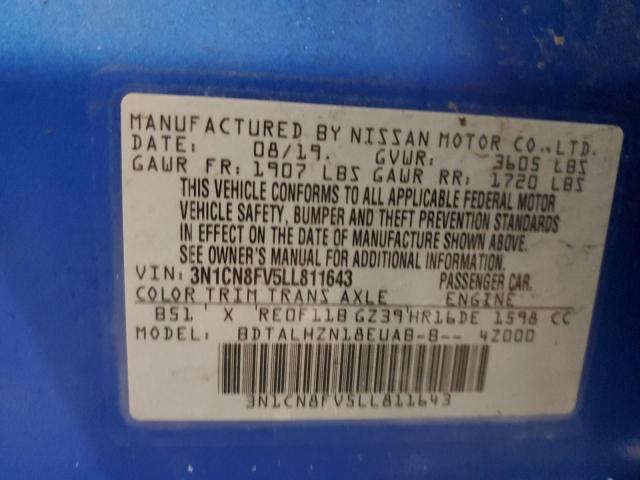 2020 NISSAN VERSA SR - 3N1CN8FV5LL811643