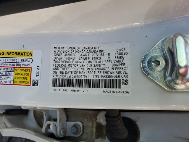 2023 HONDA CIVIC SPOR - 2HGFE2F52PH517091