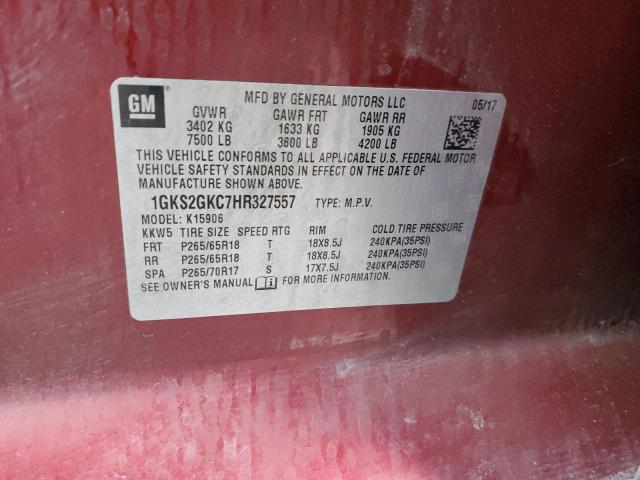 2017 GMC YUKON XL K - 1GKS2GKC7HR327557