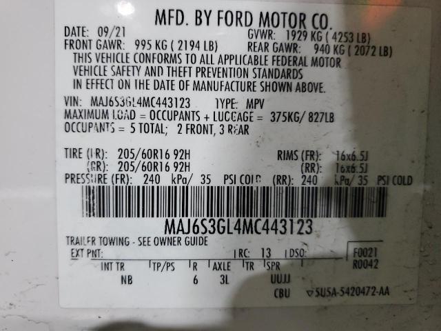 2021 FORD ECOSPORT S - MAJ6S3GL4MC443123