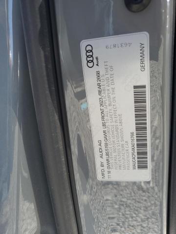 2019 AUDI S5 PRESTIG WAUC4CF54KA016766