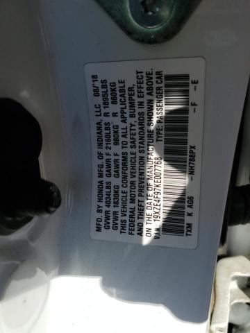 2019 HONDA INSIGHT TO 19XZE4F97KE007768