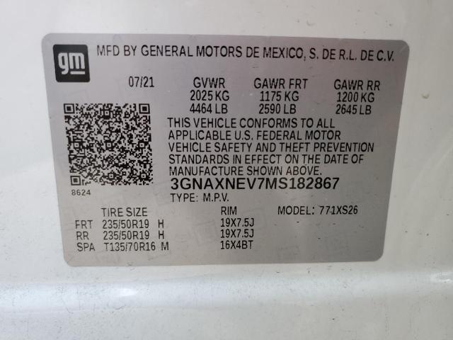 2021 CHEVROLET EQUINOX PR - 3GNAXNEV7MS182867