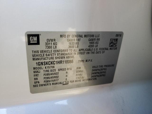 2017 CHEVROLET TAHOE K150 - 1GNSKCKC1HR118066