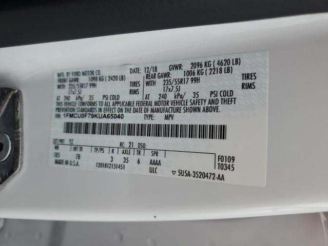 2019 FORD ESCAPE S - 1FMCU0F79KUA65040