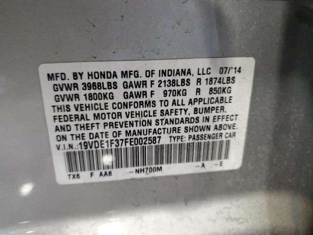 2015 ACURA ILX 20 19VDE1F37FE002587