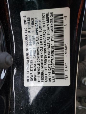 2016 HONDA CIVIC EX - 19XFC2F75GE092807