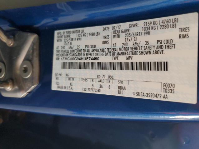 2017 FORD ESCAPE SE - 1FMCU0G94HUE74460