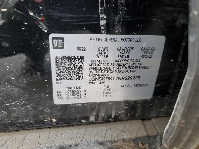 2022 CHEVROLET TAHOE K150 1GNSKRKT7NR329285