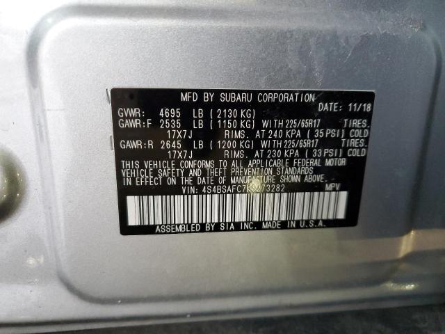 2019 SUBARU OUTBACK 2. - 4S4BSAFC7K3273282