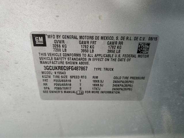 2015 CHEVROLET SILVERADO - 3GCUKREC9FG487867