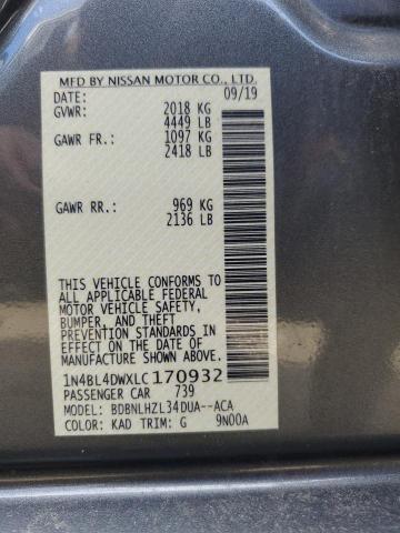 2020 NISSAN ALTIMA SV - 1N4BL4DWXLC170932