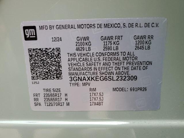 2025 CHEVROLET EQUINOX AC 3GNAXKEG6SL232309