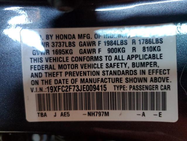 2018 HONDA CIVIC EX - 19XFC2F73JE009415