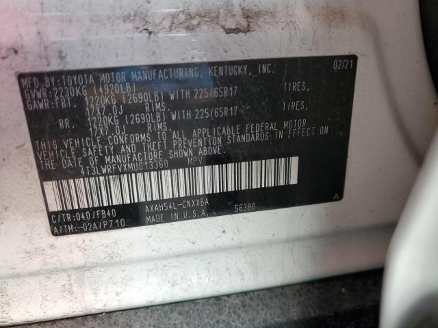 2021 TOYOTA RAV4 LE - 4T3LWRFVXMU013360