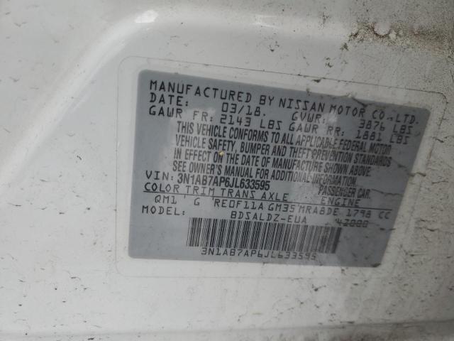 2018 NISSAN SENTRA S 3N1AB7AP6JL633595