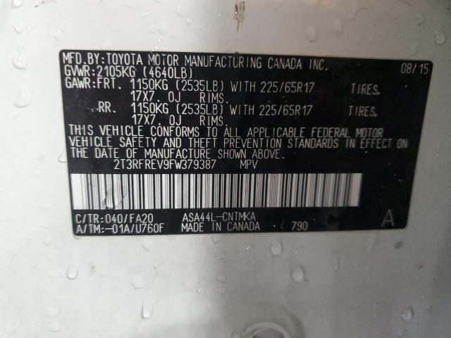 2015 TOYOTA RAV4 XLE - 2T3RFREV9FW379387