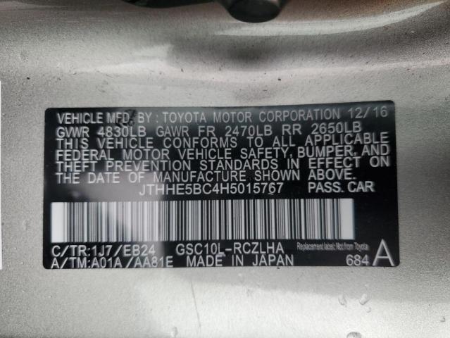 2017 LEXUS RC 350 JTHHE5BC4H5015767