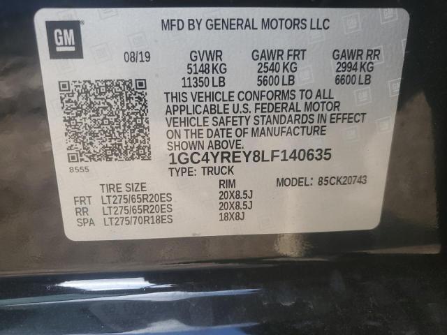 2020 CHEVROLET SILVERADO - 1GC4YREY8LF140635