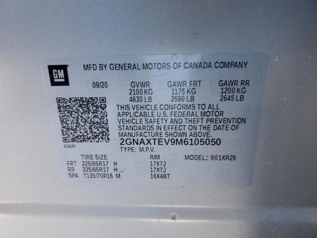2021 CHEVROLET EQUINOX LT - 2GNAXTEV9M6105050