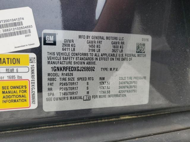 2016 CHEVROLET TRAVERSE L - 1GNKRFEDXGJ268692