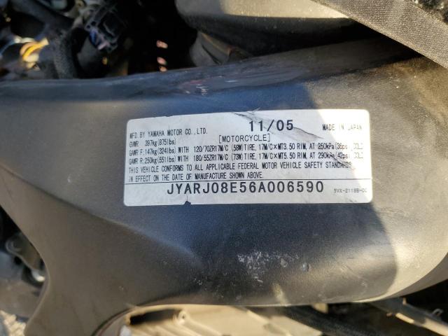2006 YAMAHA FZ6 S JYARJ08E56A006590