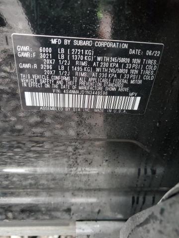 2022 SUBARU ASCENT ONY 4S4WMAJD1N3449596