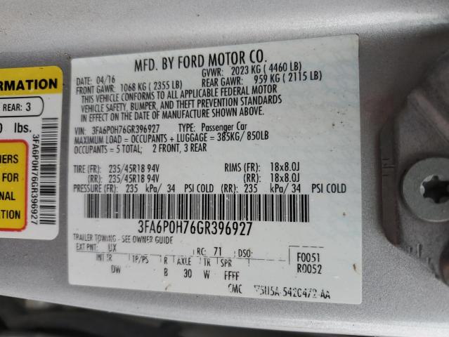 2016 FORD FUSION SE - 3FA6P0H76GR396927
