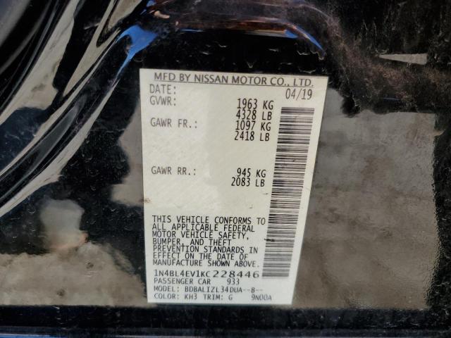 2019 NISSAN ALTIMA SL - 1N4BL4EV1KC228446