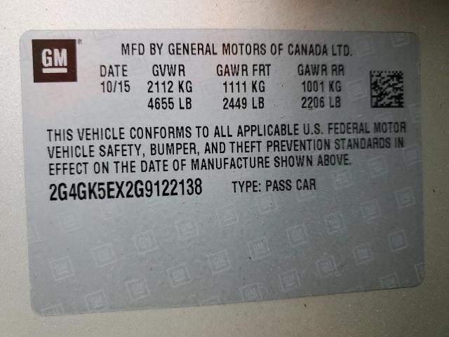 2016 BUICK REGAL 2G4GK5EX2G9122138