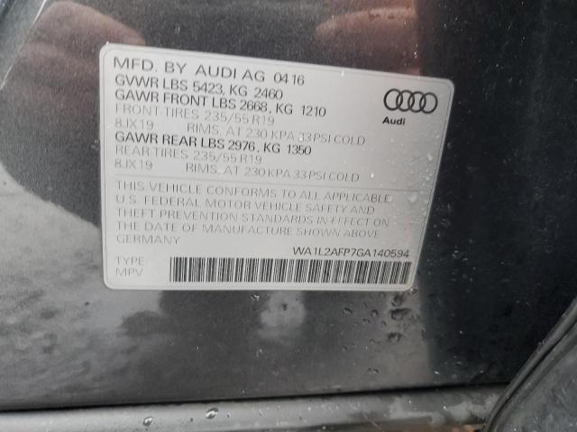 2016 AUDI Q5 WA1L2AFP7GA140594