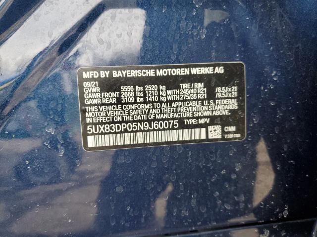 2022 BMW X3 M40I 5UX83DP05N9J60075