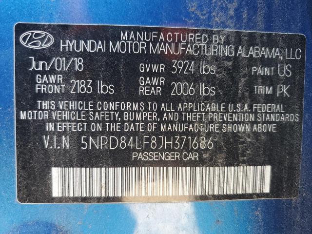 2018 HYUNDAI ELANTRA SE - 5NPD84LF8JH371686