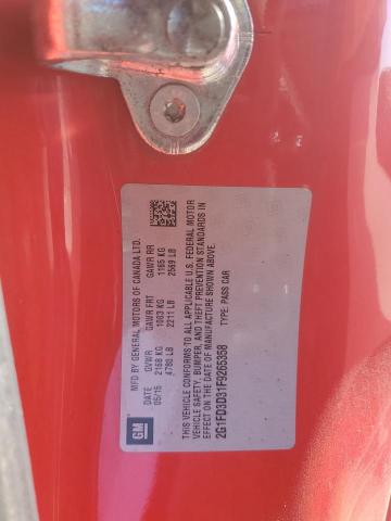 2015 CHEVROLET CAMARO LT - 2G1FD3D31F9265358