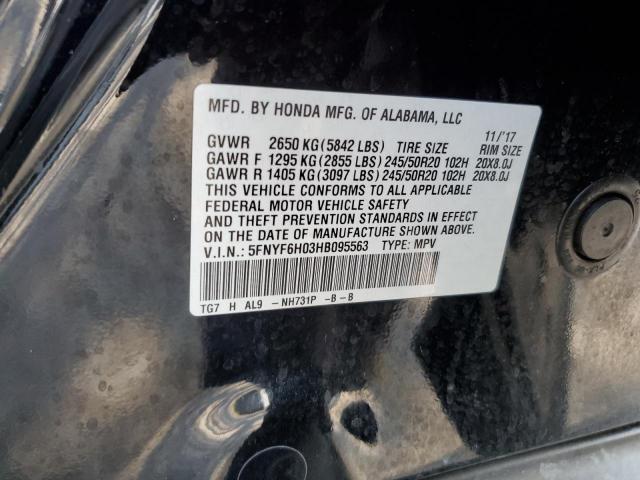2017 HONDA PILOT ELIT - 5FNYF6H03HB095563