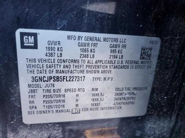 2015 CHEVROLET TRAX 1LS 3GNCJPSB5FL227317